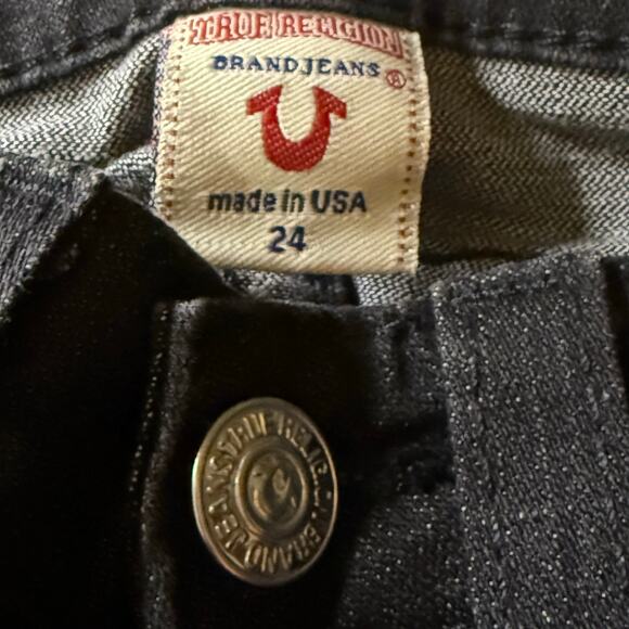 True Religion Stevie Black Needle Skinny Jeans, Women's Size 24 Tall - Picture 7 of 8